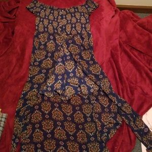 Romper with Floor Length Split Skirt. Large.